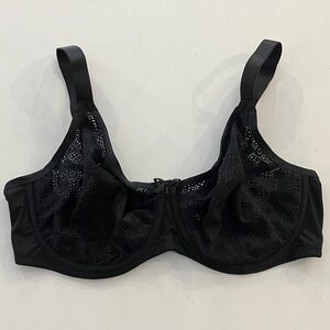 Glamorise Like New Comfort Black Lace Underwire Bra
